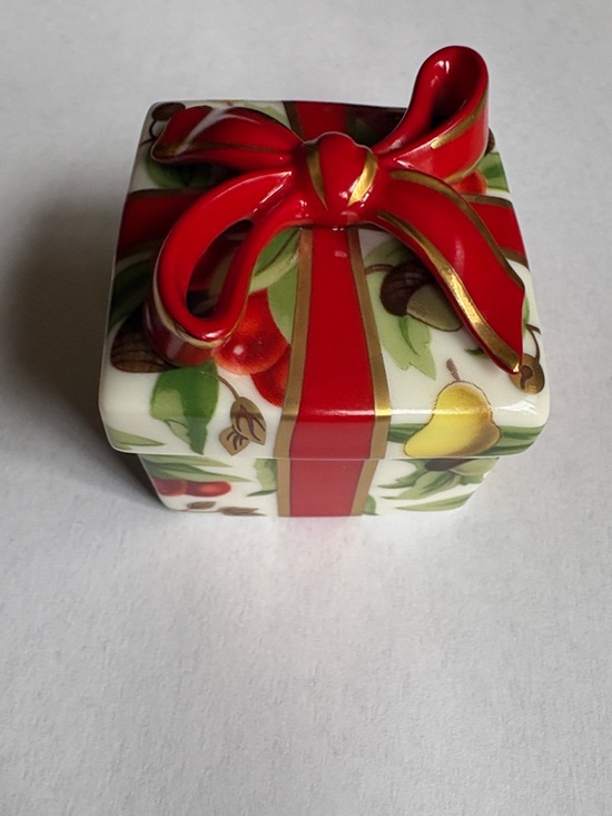 Tiffany & Co. Other - Tiffany & Co. Decorative Porcelain Holiday Box with Red Bow